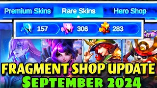 FRAGMENT SHOP SEPTEMBER 2024 UPDATE🌸  WHICH SKINS amp WHICH HEROES🤔 [upl. by Eikcir]