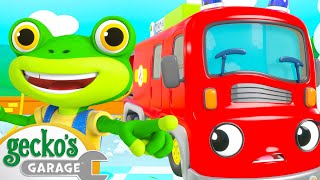 Fire Truck Fun  Geckos Garage  Rob the Robot amp Friends  Funny Kids TV [upl. by Reinertson]