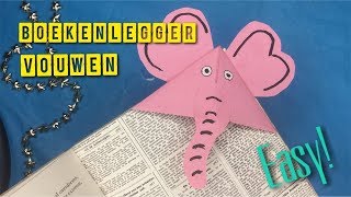 🐘 OLIFANT BOEKENLEGGER MAKEN VAN PAPIER 🐘 BACK TO SCHOOL 🐘 Knutselideeën 🐘 DIY NEDERLANDS [upl. by Agueda]