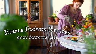 Painted Crusty Bread and Foraged Floral Compound Butter 🪻 Country Life Cozy Cooking ASMR [upl. by Ynes]