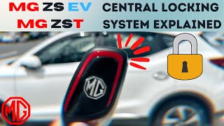 🔐Central Locking Explained  MG ZS EV amp MG ZST  Auto Lock amp Unlock Keyless Entry Boot Access [upl. by Adnilram]