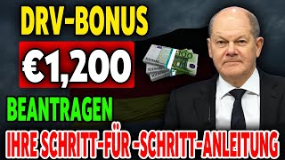 €1200 DRVBonus So funktioniert die Beantragung – Ihr SchrittfürSchrittGuide [upl. by Nethsa80]