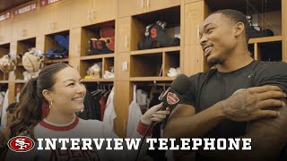 Playing Interview Telephone in the 49ers Locker Room ☎️  49ers [upl. by Ewnihc]