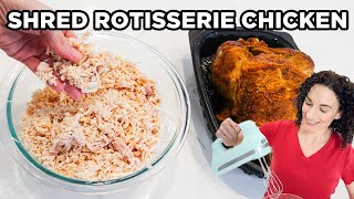 How to Shred a Rotisserie Chicken in 60 Seconds  How to Cook Chicken by MOMables [upl. by Roswell222]