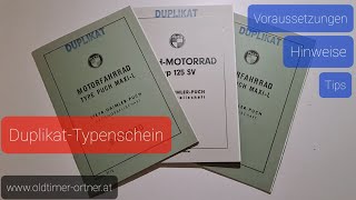 Der Weg zu einem DuplikatTypenschein für Puch Mopeds und Motorräder  einfach erklärt [upl. by Nosreip]