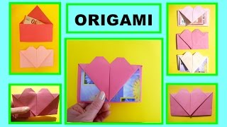 DIY Origami Herz  Briefumschlag falten Geschenk zum Muttertag Paper Heart Envelope [upl. by Nyrrek]