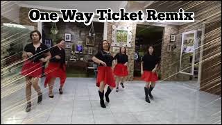 One Way Ticket Remix Line DanceImprover Demo by Daisy amp Friends Ceria Group [upl. by Shena]