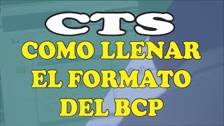 Como llenar el formulario de CTS del BCP Version novienbre 2017  Estudio Contable En Lima [upl. by Cramer]