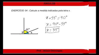 EXERCICIOS ÂNGULOS COMPLEMENTARES SUPLEMENTARES E OPOSOTOS PELO VÉRTICE [upl. by Ullyot875]