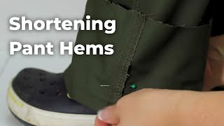 Learn How To Sew Alterations  Shortening Pant Hems Episode 14 [upl. by Allekram]