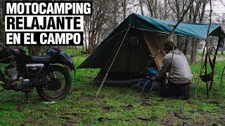 Solo Moto Camping Relajante en el campo Solo Motorcycle Camping in farm ASMR [upl. by Aylmer566]