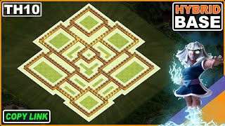 NEW BEST TH10 HYBRIDTROPHY Base 2024 COC Town Hall 10 TH10 Base Design  Clash of Clans [upl. by Devlin]