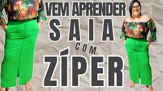 COMO FAZER SAIA COM ZÍPER  FÁCIL DE FAZER  APRENDENDO A COSTURAR  COSTURA PARA INICIANTES [upl. by Cerracchio282]