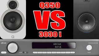 Sound Battle Q Acoustics 3030i vs KEF Q350 Bookshelf Speakers wArcam SA10 Integrated Amp [upl. by Kev650]