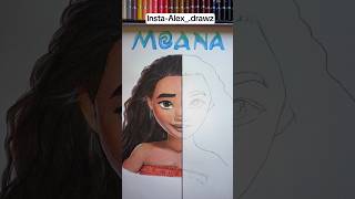 Drawing Moana in ✨️Disney vs Realism✨️artstyle  PART 1 moana drawing shorts [upl. by Sedgewick]