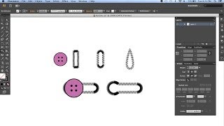 Creating buttonholes in Illustrator [upl. by Aerdnaed]