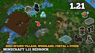 Bedrock Seed Minecraft 121 Seed  Spawn village Woodland Mansion amp Other  Minecraft bedrock [upl. by Aeniah]