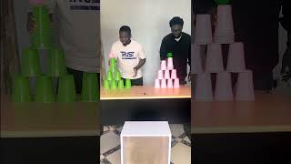 Cup Stacking Showdown Who Can Stack the Fastest challengeaccepted challenge funny [upl. by Grous992]