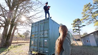 Cutting Massive Holes In Our SHIPPING CONTAINER ROOF [upl. by Dupuis]