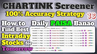 How to Use Chartink screener for INTRADAY Trading  Intraday Stocks for Tomorrow Chartink Scanner [upl. by Swithin]