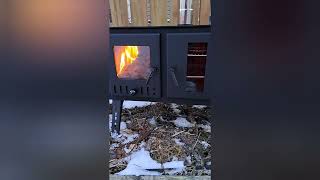 Outbacker Firebox Range Oven Eco Burn Stove initial thoughts and burn 🔥 [upl. by Tierell]