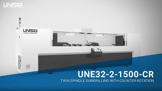 UNISIG UNE3221500CR twin spindle gundrilling machine [upl. by Ahsienauq]