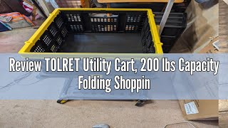 Review TOLRET Utility Cart 200 lbs Capacity Folding Shopping Cart MultiFunctional Collapsible Car [upl. by Janeta150]