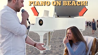 SURPRISE Marriage Proposal on the Beach GRAND PIANO amp SCAVENGER HUNT Seaside OR [upl. by Nnylharas]