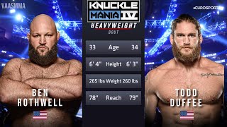 BEN ROTHWELL VS TODD DUFFEE FULL FIGHT BKFC KNUCKLE MANIA 4 [upl. by Oniger]