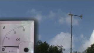 1 KW Wind Turbine showing AMPS generated with two synced cameras [upl. by Uzzi]