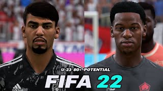 FIFA 22  ALL LIGUE 1 U23 PLAYERS 80 POTENTIAL WITH REAL FACES [upl. by Fesoj]