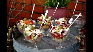 Šopska salata recept  Shopska salad recipe [upl. by Akerdnuhs]