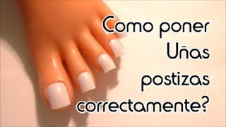 Como poner Uñas postizas a un pies de plastico correctamente How to apply acrylic toe nail [upl. by Odlabso]