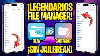 TUTORIAL SIN JAILBREAK ✅ NUEVOS FILZA Y SANTANDER GESTORES DE ARCHIVOS iOS 16 y 15 MacDirtyCow [upl. by Einnol]