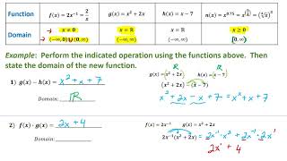 Algebra 2 Function Operations and Composition [upl. by Fahy]