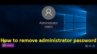 how to remove administrator password in windows 10  Howtosolveit [upl. by Taffy158]