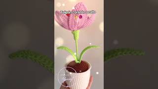 Tulipán a crochet 🌷✨ crochet tulipanes amigurimi handmade videoshort foryou [upl. by Bird]