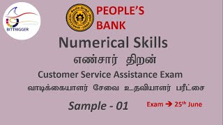 Numeric Skills  Customer Service Assistance  Sample 1 [upl. by Oiromed]