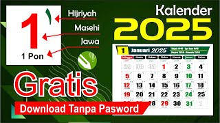 KALENDER 2025  Kalender 2025 lengkap dengan Libur nasional Hijriyah Jawa  Template Download CDR [upl. by Ahseirej]