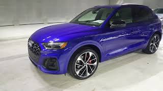 2021 Audi SQ5 walk around  This new Ultra Blue color option is stunning [upl. by Ilah]