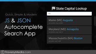 Quick Autocomplete App With JS amp JSON [upl. by Hartill]