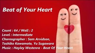 Beat of Your Heart｜Line Dance by Sam ArvidsonToshiko KawamotoYu Sugawara｜Demo amp Walkthru｜心動｜含導跳｜v2 [upl. by Eramal]