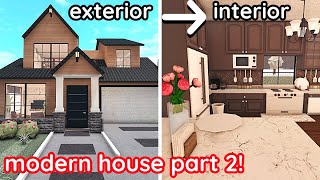 Decorating My Simplistic Modern House in Bloxburg Interior Build Tutorial [upl. by Tiffa]