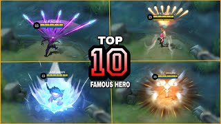 TOP 10 MOST POPULAR HERO  MOBILE LEGENDS [upl. by Idroj194]