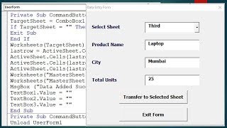 Add Data to Specific Sheet from User Form  Advanced Excel VBA Userform [upl. by Walls]