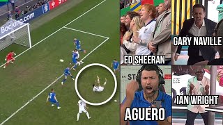 Ed Sheeran Fans Players amp Pundits CRAZY REACTION to Bellingham Bicycle Kick Goal [upl. by Saber747]