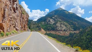 Million Dollar Highway San Juan Skyway  Ouray to Silverton amp Durango 4K Colorado US 550 South [upl. by Luise]