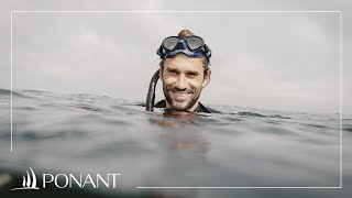 Guillaume Néry plongeur apnéiste invité à bord du Bougainville  PONANT [upl. by Waterer]