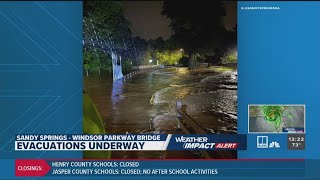 Evacuations underway in Sandy Springs due to major flooding [upl. by Wynne]