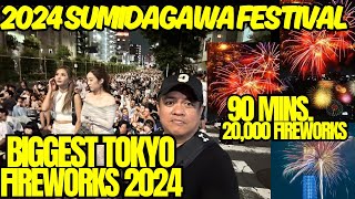 quotTokyos Biggest Fireworks Display 2024 Sumidagawa Festival at Asakusa amp Sumida Riverquot [upl. by Aihn]